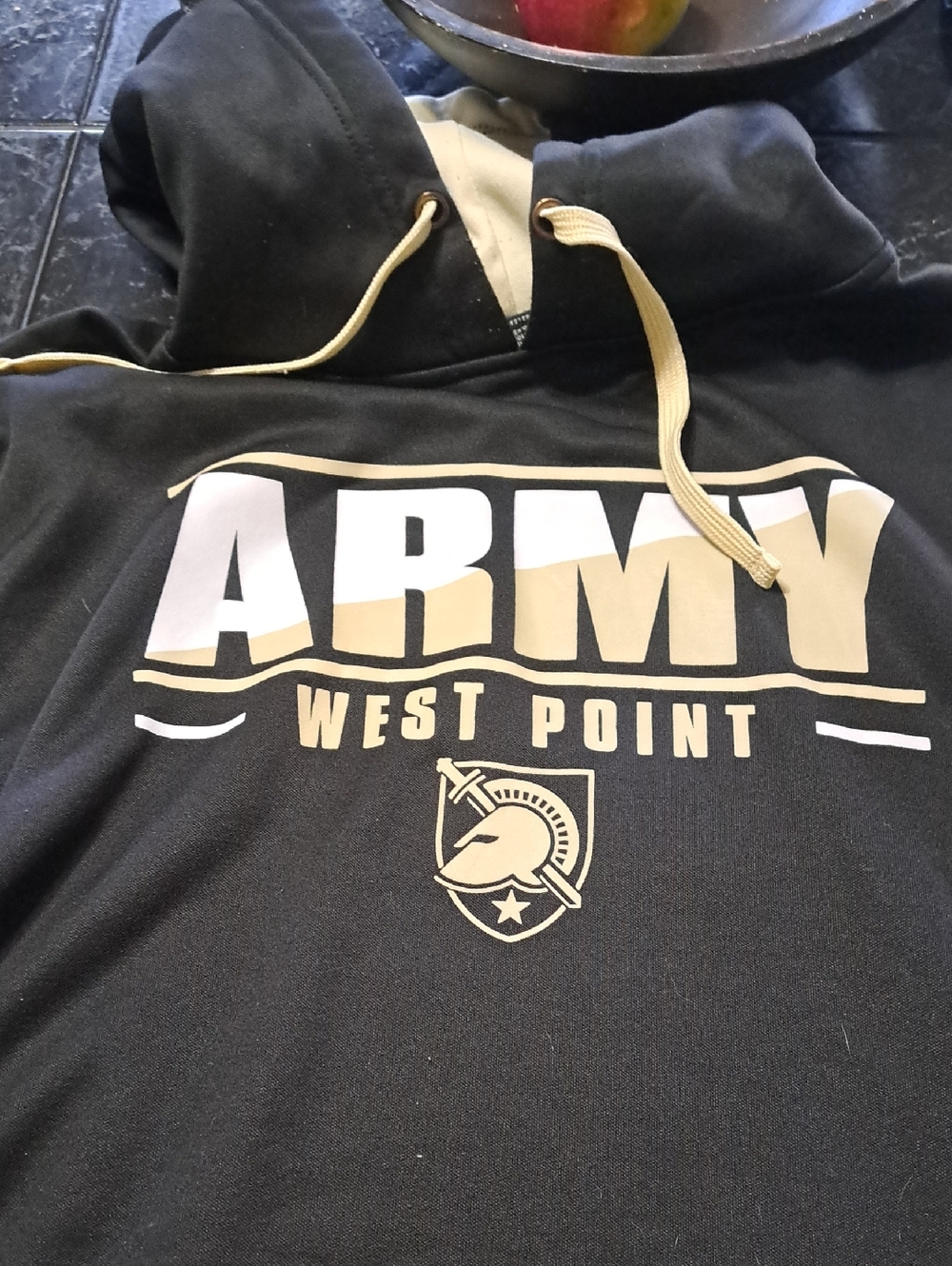 Colosseum Black Hoodie with White and Gold West Point ARMY Graphic